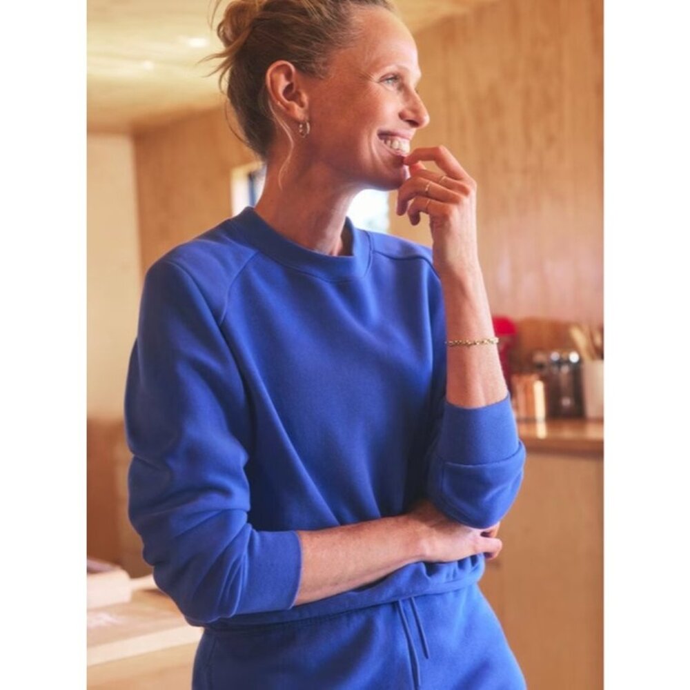 Athleta XS Easy Fleece Crew Sweatshirt Borealis X-Small Regular - Picture 6 of 8